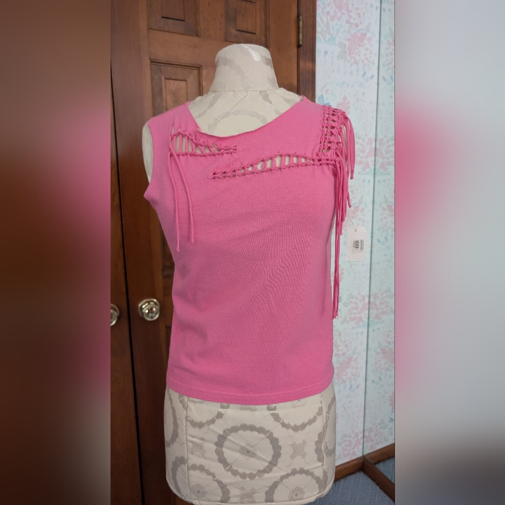 Jill Stuart Pink Cut Out Tank Top
